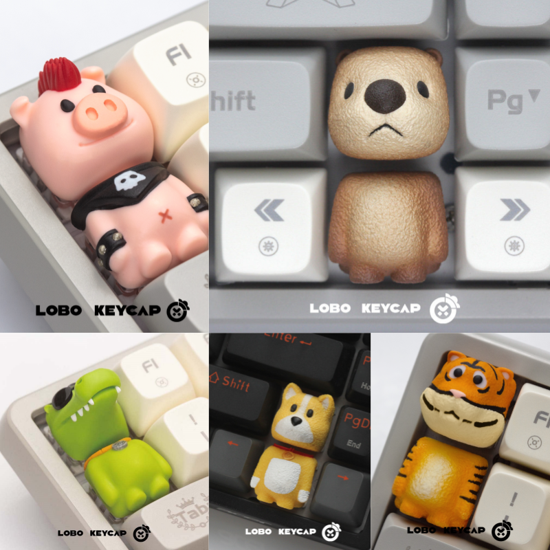 Custom Keycaps - Cartoon Bear Animal Party Series Resin