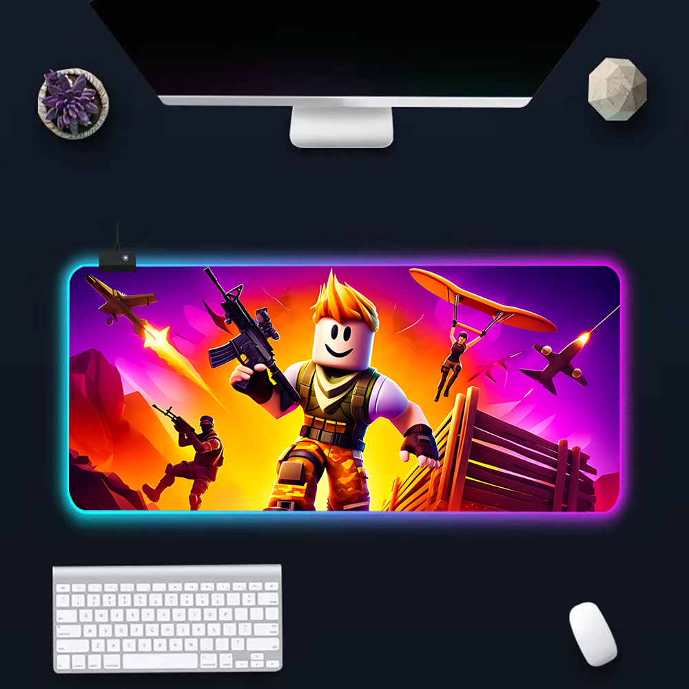 Rgb Mousepad - Hot game R-robloxs Cartoon RGB Pc