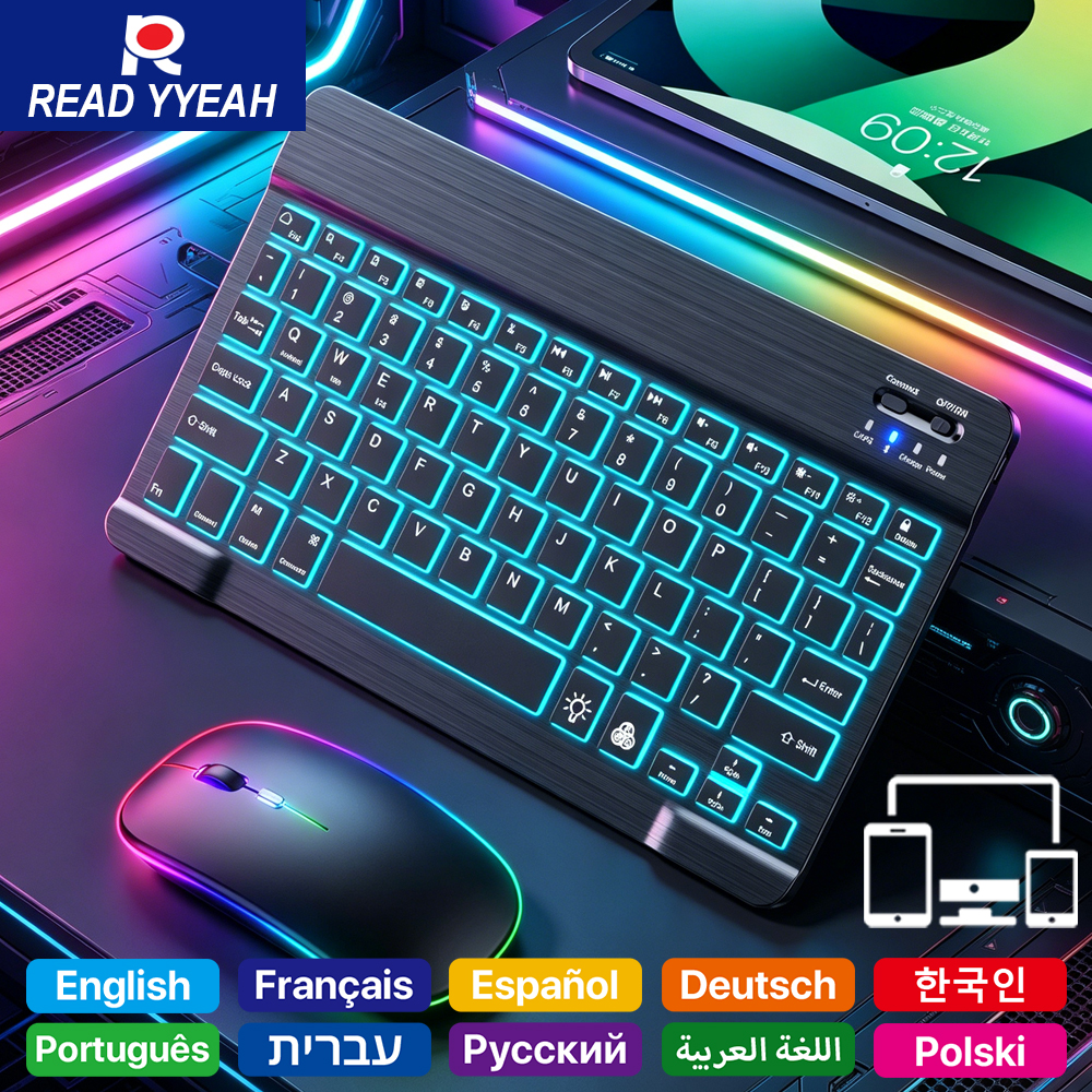 Wireless Gaming Mouse - READ YYEAH RGB Backlit Bluetooth Keyboard