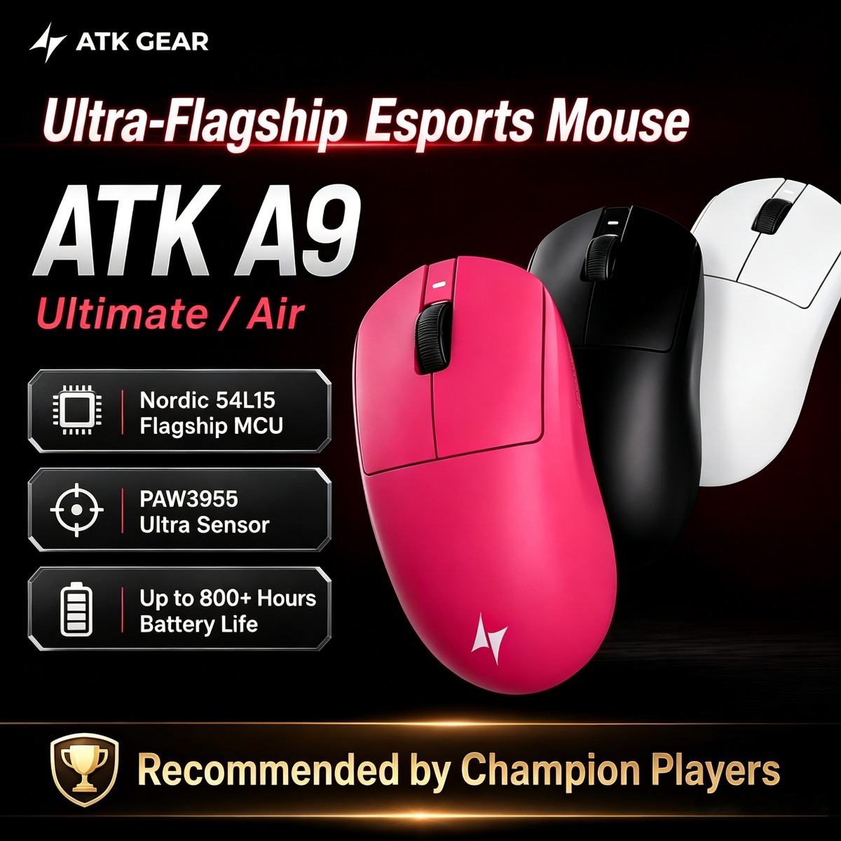 Wireless Gaming Mouse - ATK Gaming Mouse DragonFly A9 Ultimate