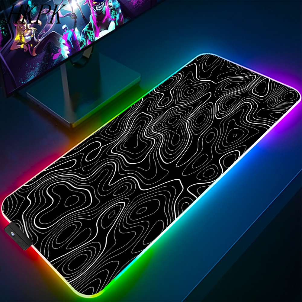 Rgb Mousepad - 90x40cm Black And White Line RGB