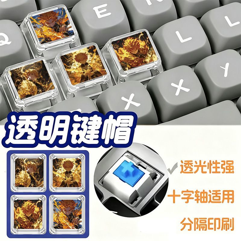 Custom Keycaps - Demon Slayer Zenitsu keycap, cute cartoon