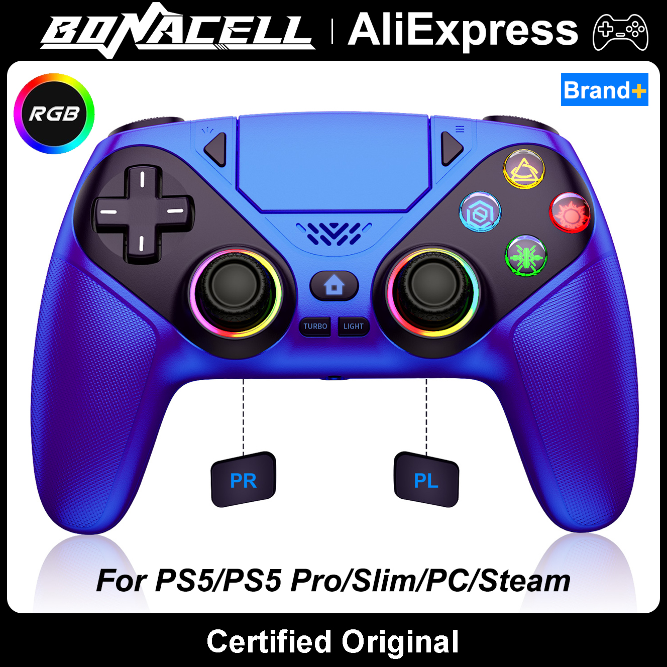 Joystick Pc Gaming - Controller For PlayStation5/PS5 Pro/Slim/PC RGB Light