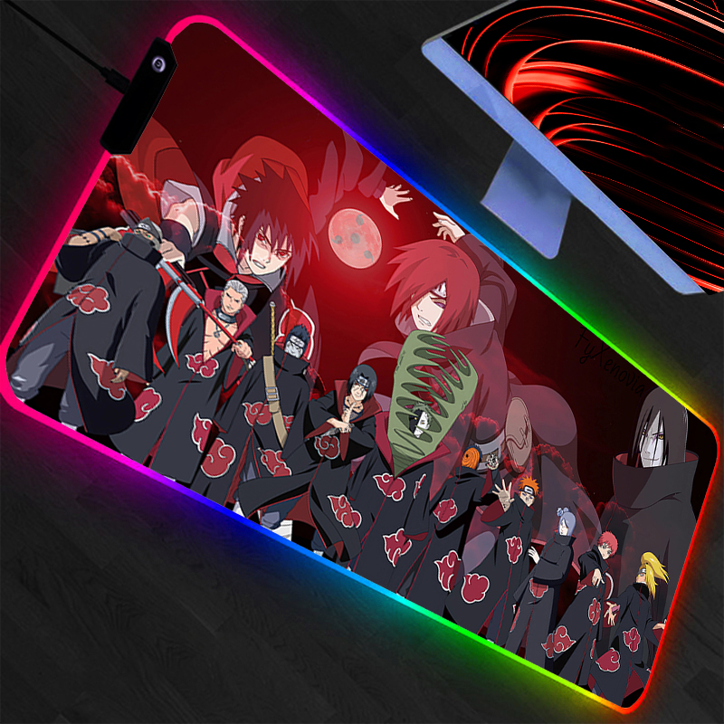 Rgb Mousepad - RGB Naruto Mouse Pad Backlight Gamer