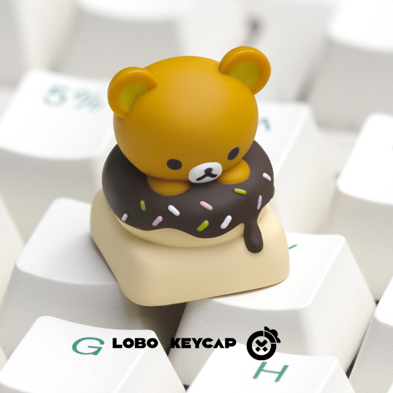 Custom Keycaps - Cute Rilakkuma Resin Donut Themed Replaceable
