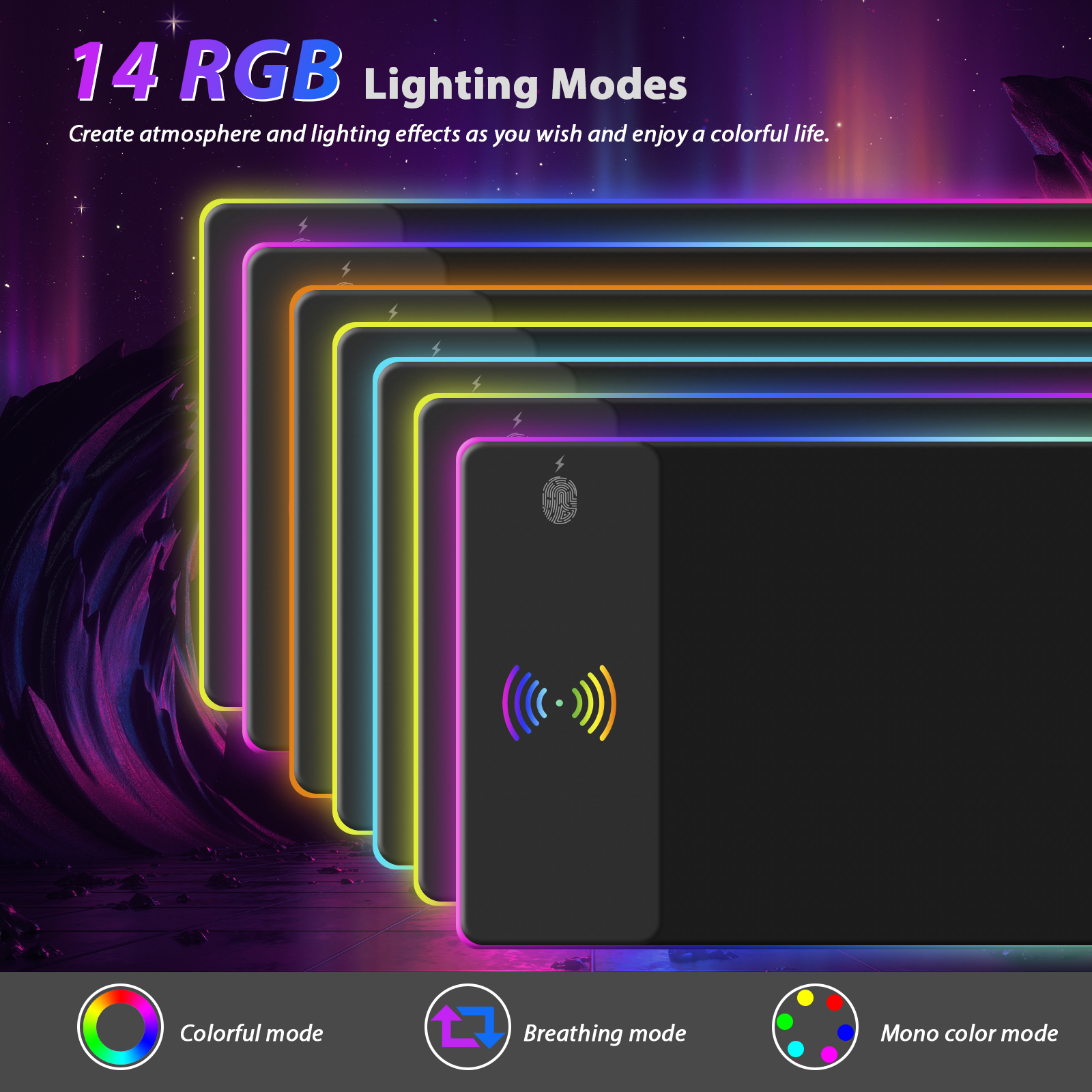 Rgb Mousepad - RGB Gaming Mouse Pad with Wireless
