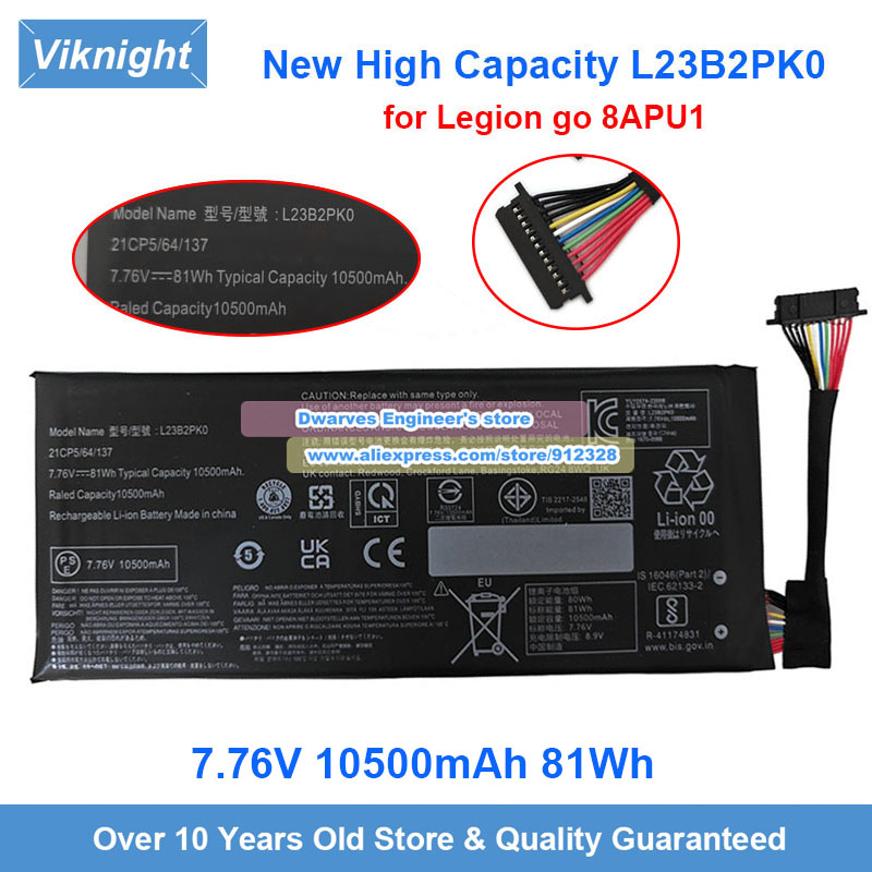 Pc Gaming Legion - New 7.76V 81Wh L23B2PK0 Battery Upgraded