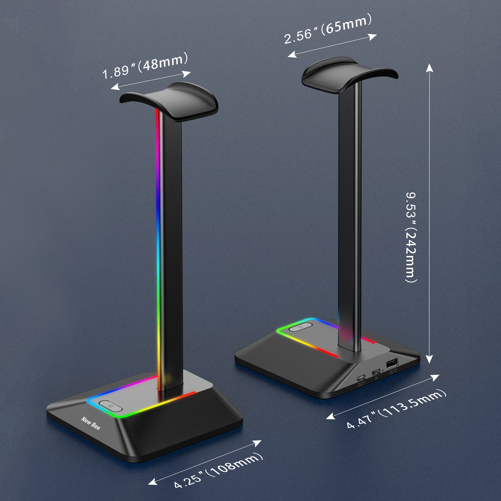 New Bee Z8 RGB Headphones Stan - Headset Stand review and price