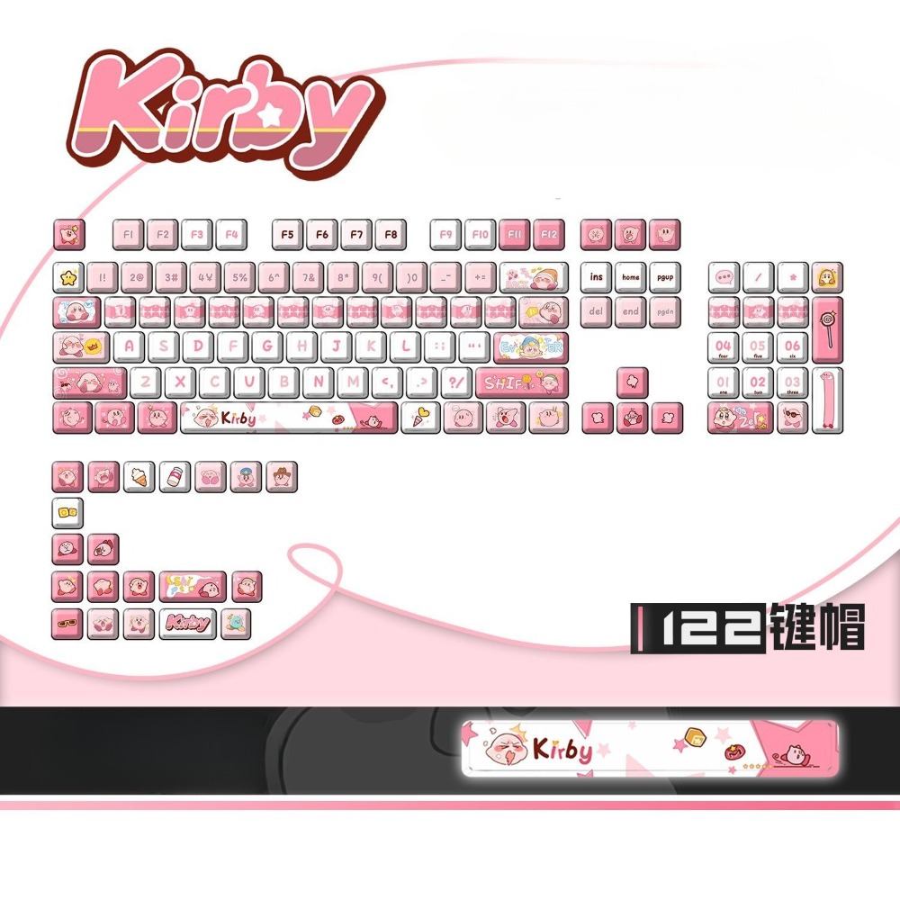 Cute Kirby Anime Keycaps, Dye- - Custom Keycaps review and price