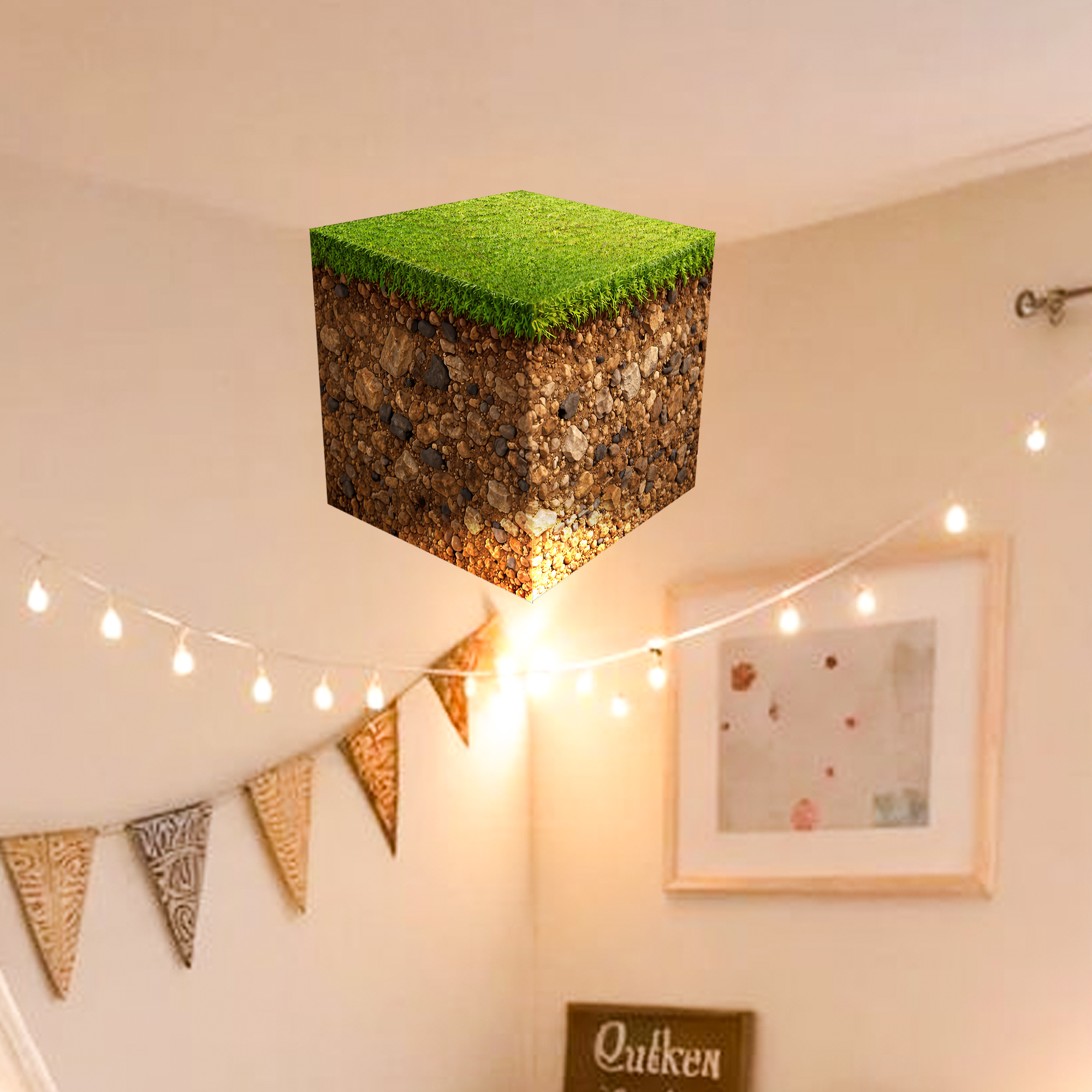 Realistic 3D Grass Cube Wall D - Pc Gaming Quotes review and price