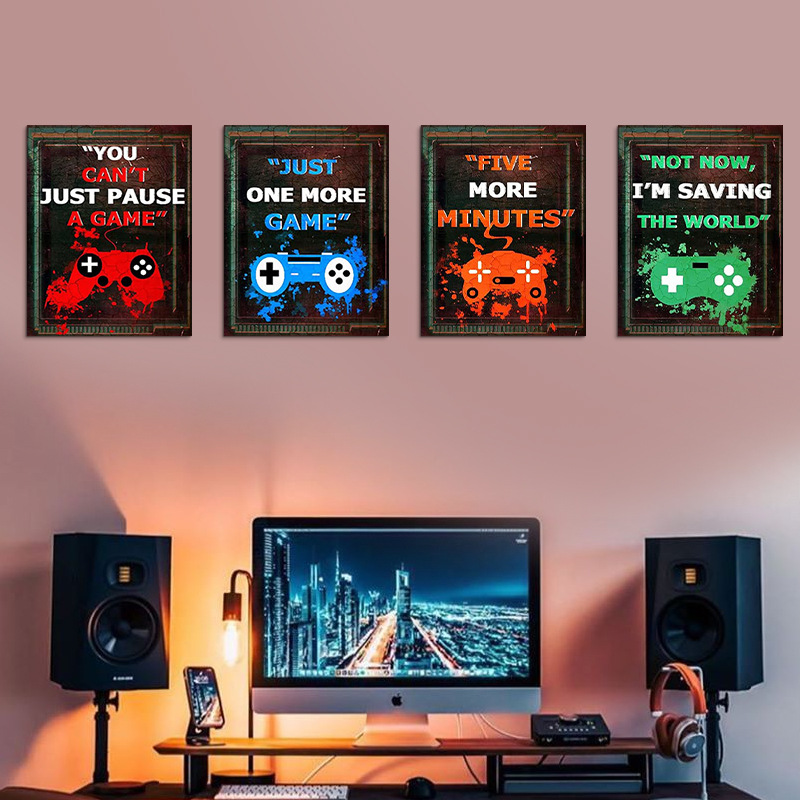 4PCS Kids Gaming Room Game Wal - Pc Gaming Quotes review and price