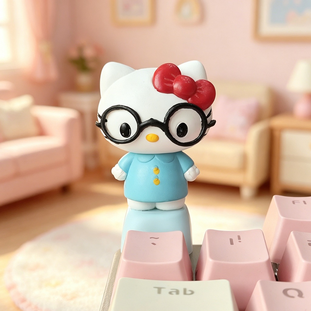Cute 3D Hello Kittys Keycap Ha - Custom Keycaps review and price