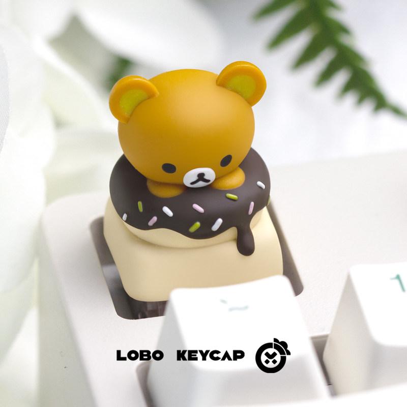 Cute Rilakkuma Resin Donut The - Custom Keycaps review and price