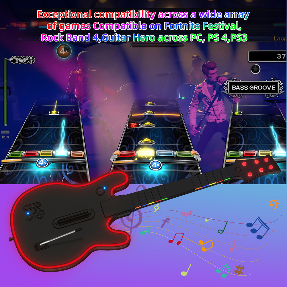 Wireless Guitar Controller 2.4 - Joystick Pc Gaming review and price