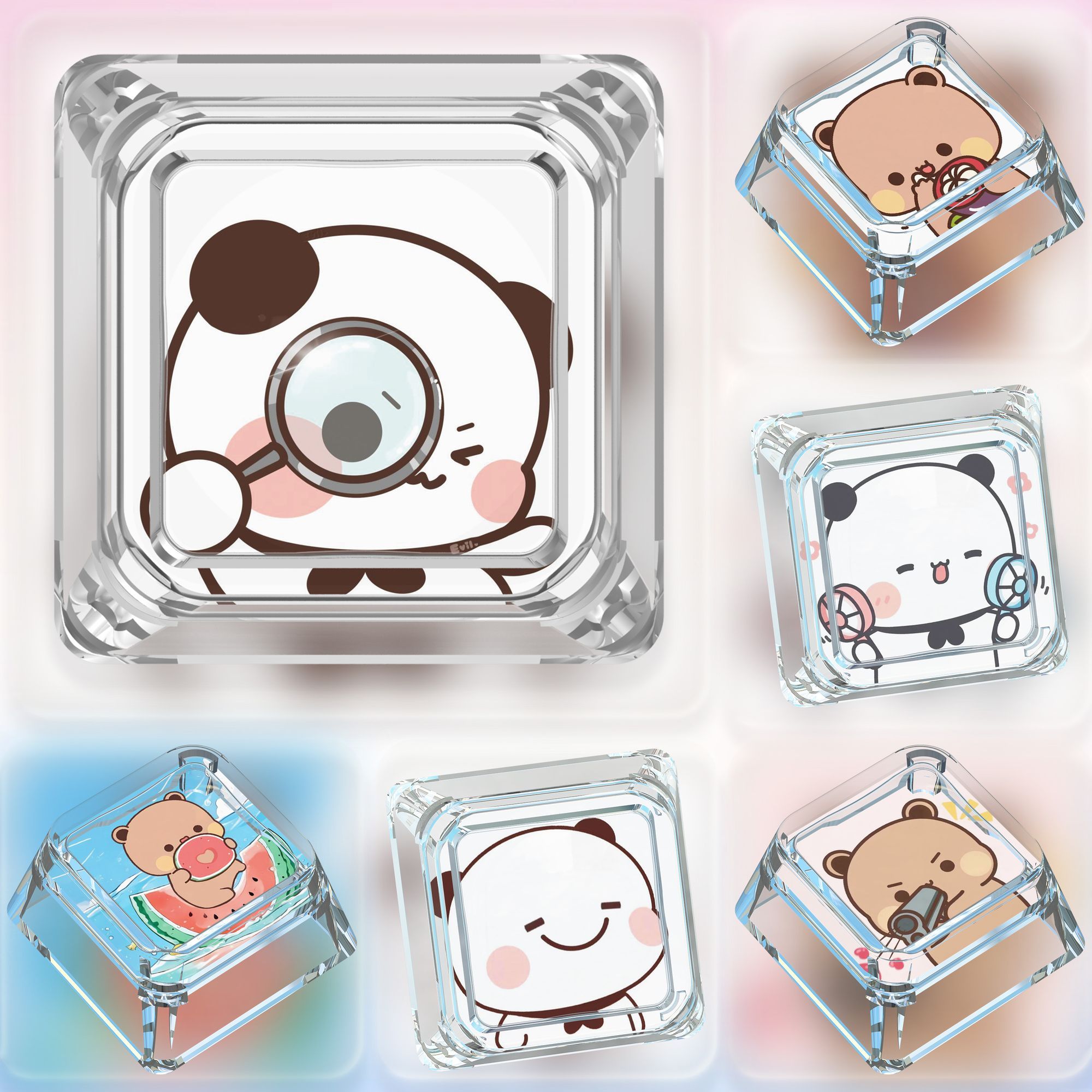 Cute Bubu Dudu Keycaps ABS Cus - Custom Keycaps review and price